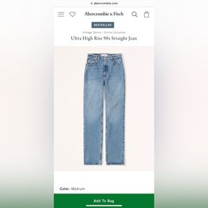 Abercrombie 90’s straight ultra high rise jeans